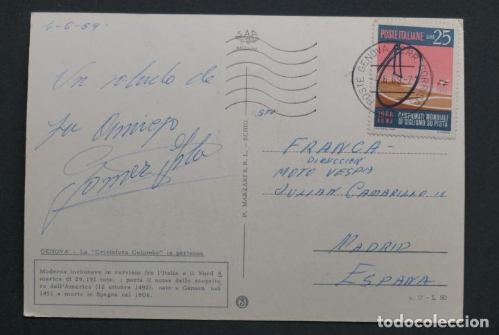 Postales: Buque Cristoforo Colombo., postal circulada del a&ntilde;o 1969 - Foto 2