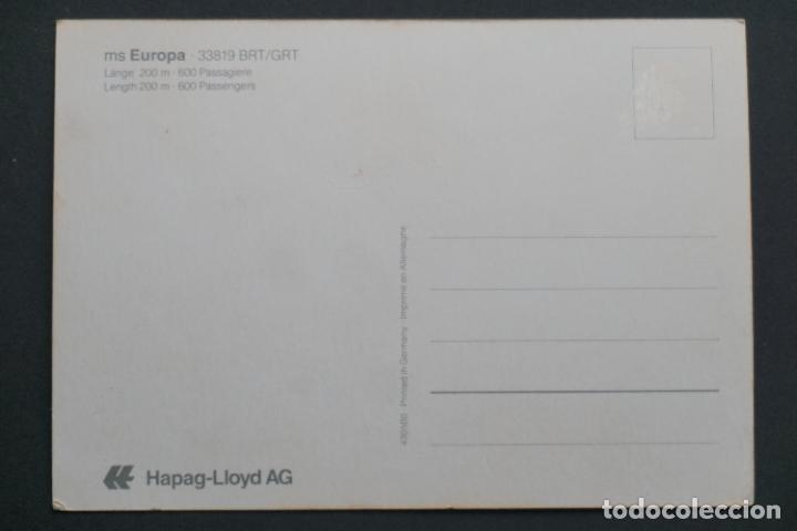 Postales: Buque MS EUROPA, de Hapag-Lloyd AG, postal sin circular - Foto 2