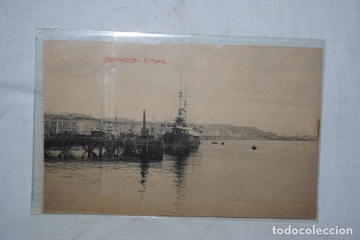 Postales: SANTANDER , PUERTO Y BUQUE DE GUERRA . - Foto 1