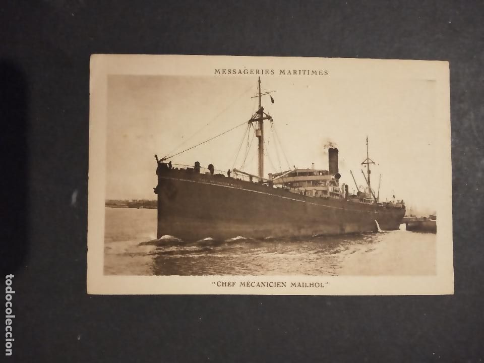 Postales: MESSAGERIES MARITIMES. CHEF MECANICIEN MAILHOL. - Foto 1