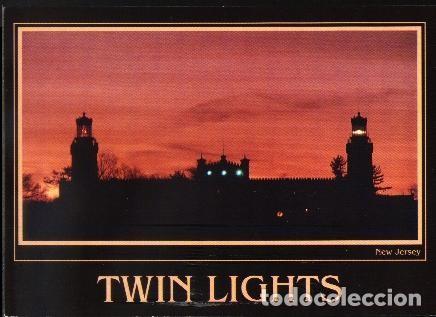 Postales: USA TP FAROS TWIN LIGHTS DE NOCHE - Foto 1