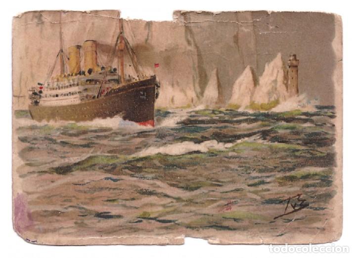 Postales: GRABADO DE BARCO CON PROGRAMA DE CONCIERTO AL DORSO - Foto 1