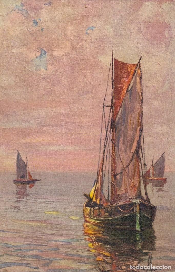 Postales: Antigua postal con barcos - Foto 1