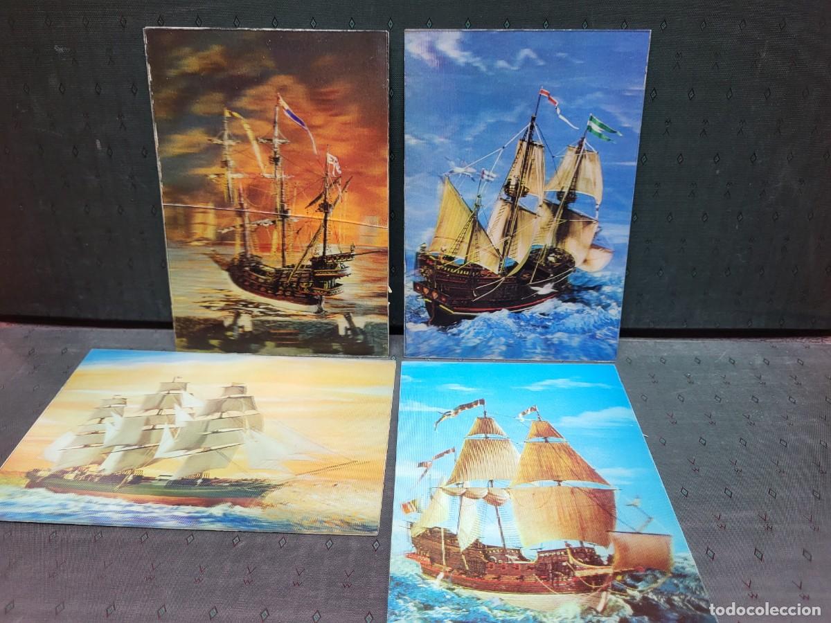 Postales: ANTIGUAS POSTALES TRIDIMENSIONALES BARCOS ESCUDO DE ORO - Foto 1