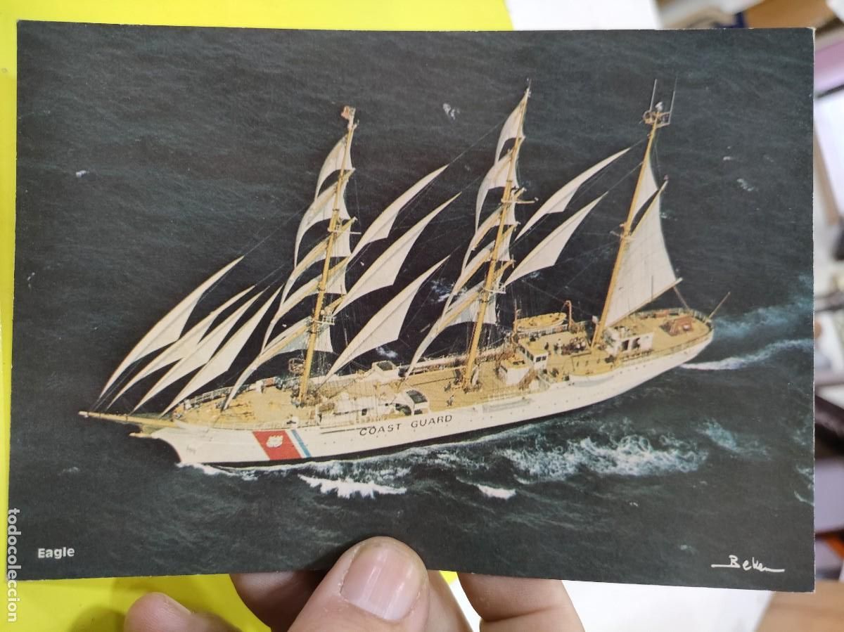 Postales: Postal Barco de Velas EAGLE Barco Alem&aacute;n 1936 SC - Foto 1