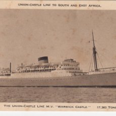 Postales: MUY ESCASA POSTCARD - BARCOS - UNION-CASTLE LINE TO SOUTH AND EAST AFRICA. ”WARWICK CASTLE”