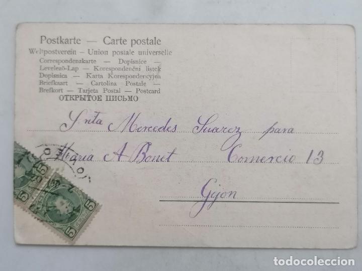 Postales: POSTAL MARINA BARCOS, CIRCULADA 1902 - Foto 2