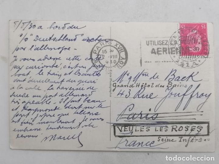 Postales: POSTAL BUQUE ALEMAN DE VIAJE, CIRCULADA 1930 - Foto 2