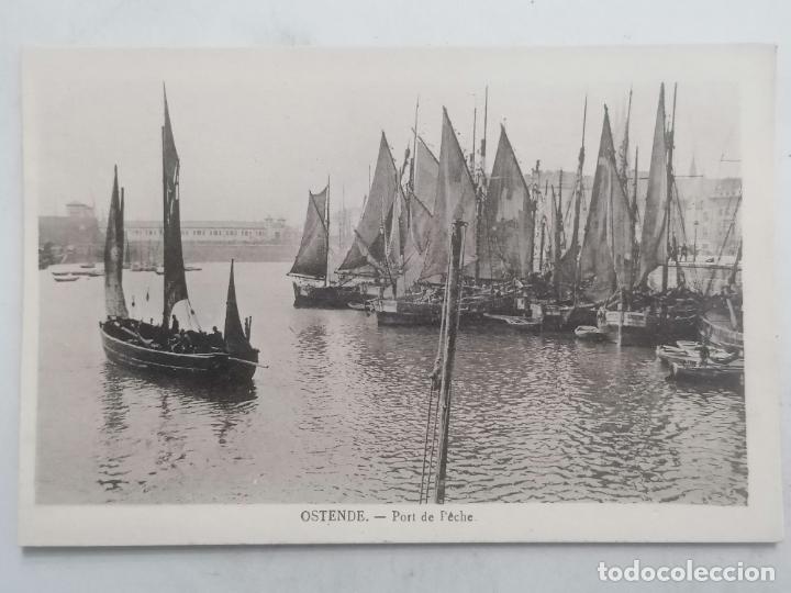Postales: POSTAL, BARCOS EN EL PUERTO DE PECHE - OSTENDE - Foto 1