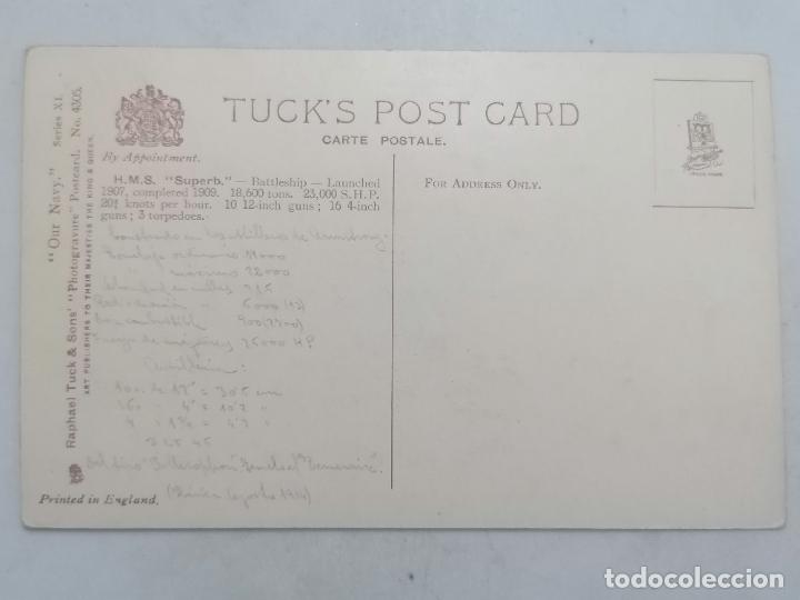 Postales: POSTAL H.M.S. ACORAZADO SUPURB - Foto 2
