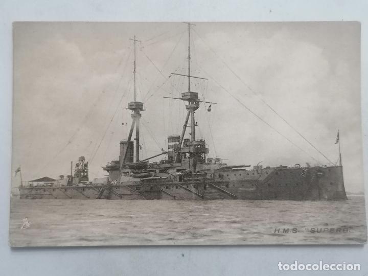 Postales: POSTAL H.M.S. ACORAZADO SUPURB - Foto 1