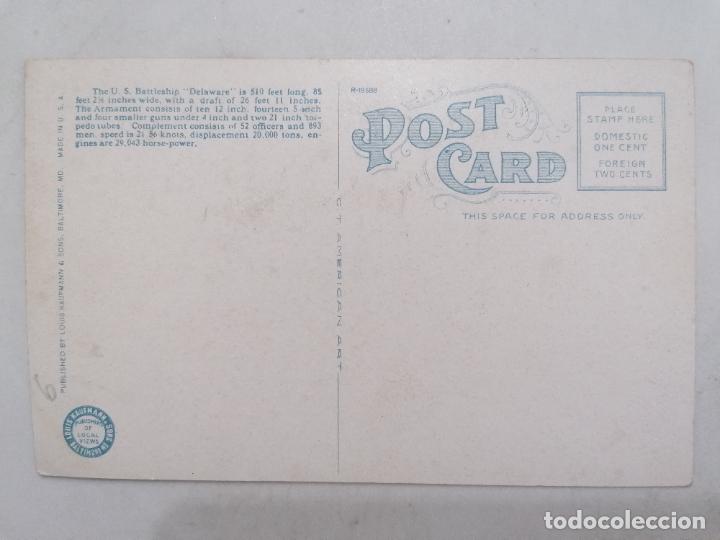 Postales: POSTAL U. S. ACORAZADO - DELAWARE - Foto 2