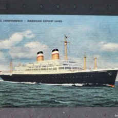 Cartoline: ANTIGUA POSTAL BARCO SS INDEPENDENCE AMERICAN EXPORT LINES