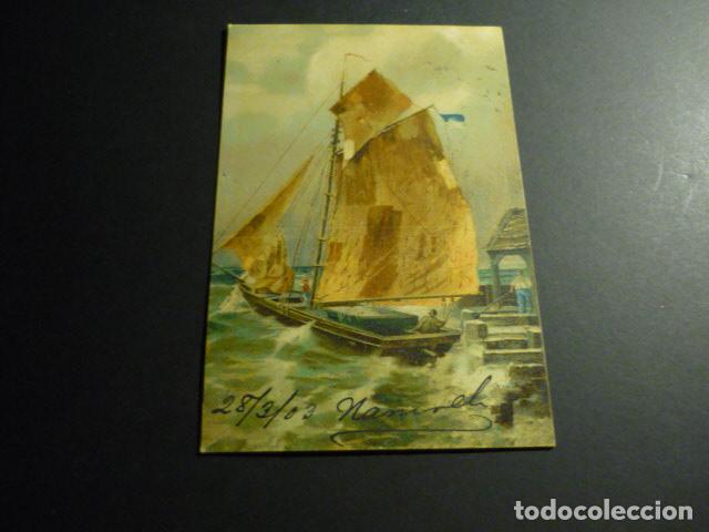 Postales: PAISAJE CON BARCO POSTAL - Foto 1