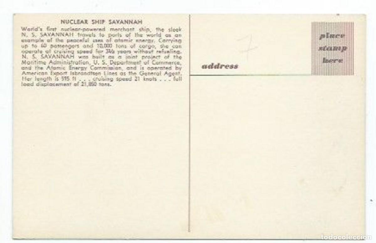 Postales: NUCLEAR SHIP SAVANNAH - Foto 2