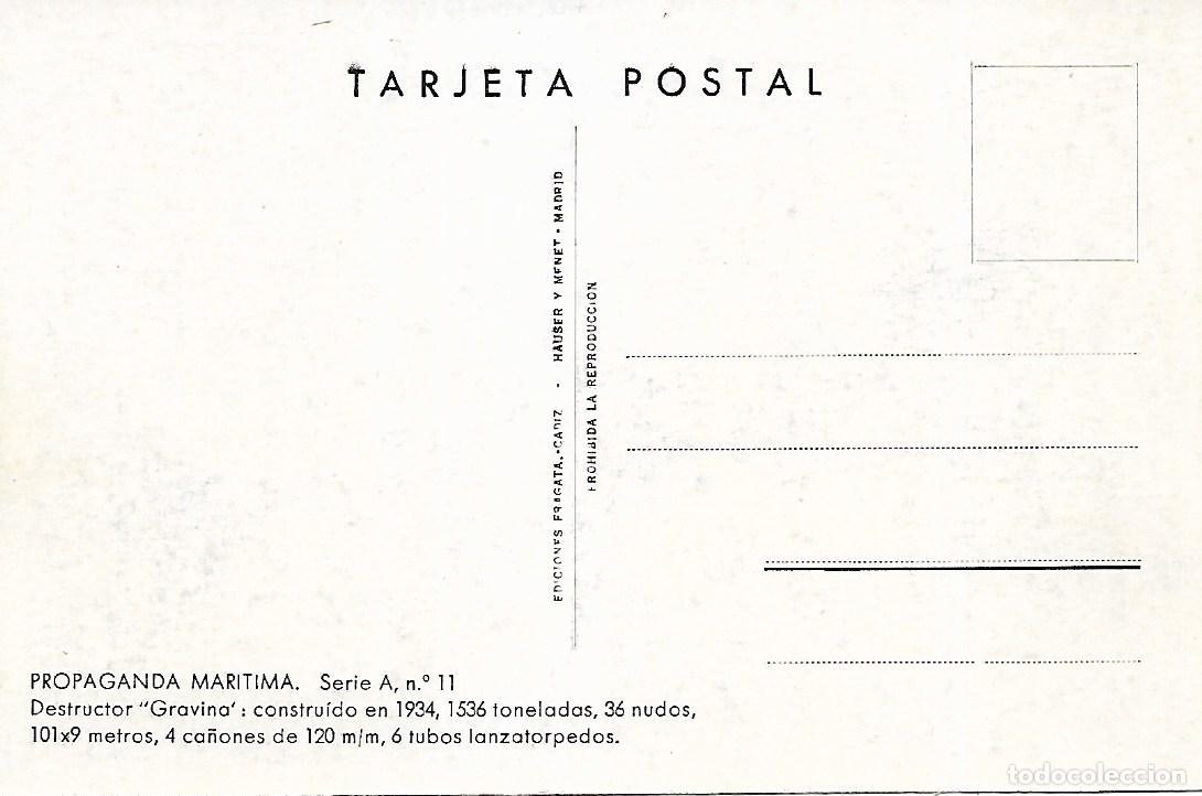 Postales: ARMADA ESPA&Ntilde;OLA - DESTRUCTOR &rdquo;GRAVINA&rdquo; - Foto 2