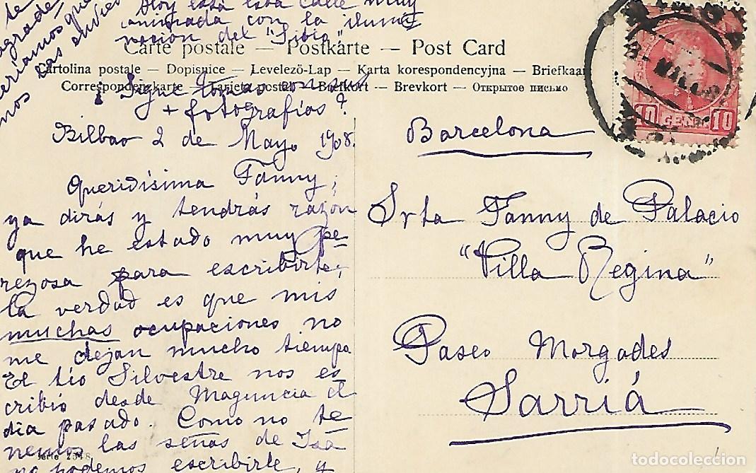 Postales: ANTIGUA POSTAL-PAREJA DE VELEROS (1908) - Foto 2