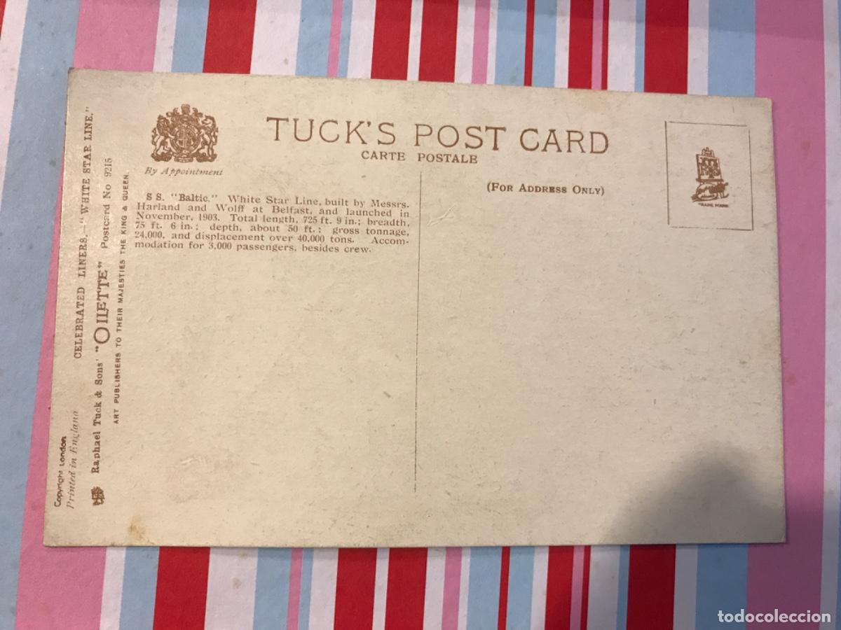 Postales: POSTAL. WHITE STAR LINE. S.S. BALTIC - Foto 2