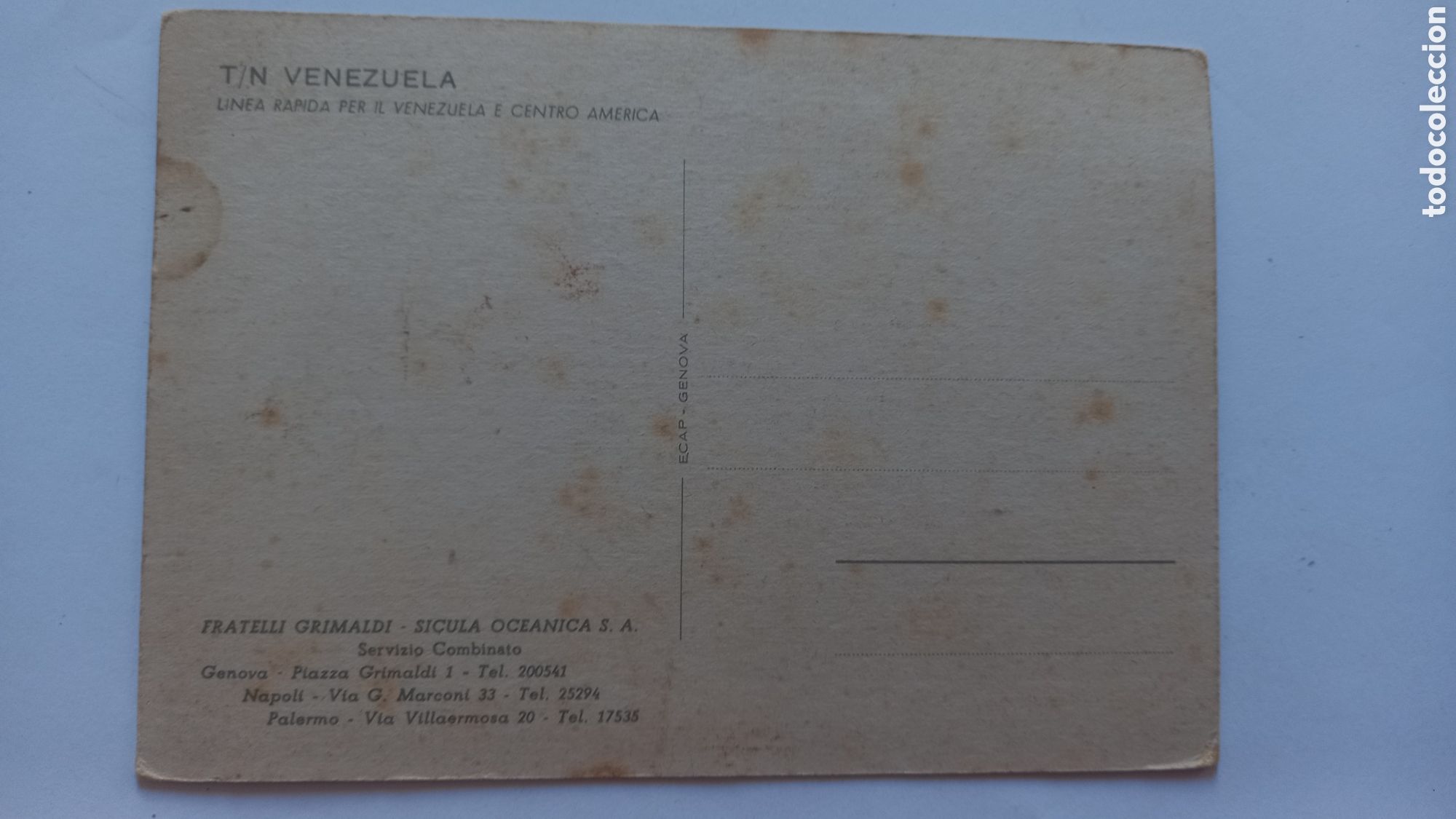 Postales: Postal Buque VENEZUELA. Grimaldi - Foto 2