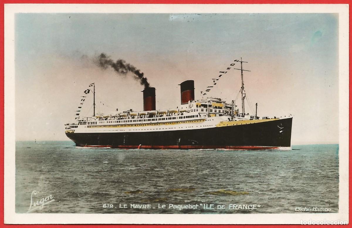 Postales: Barco : Paquebote &rdquo; Isla de Francia &rdquo; - Foto 1