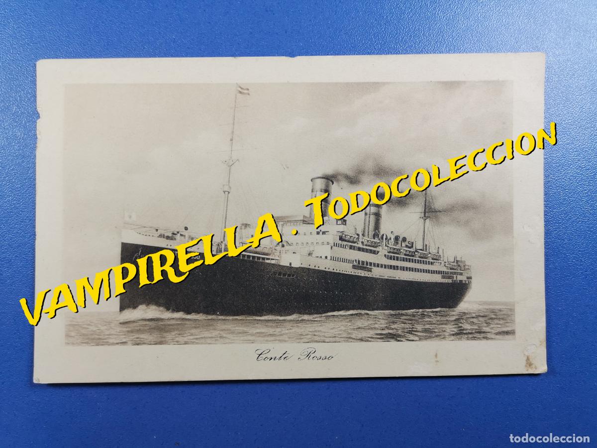 Postales: POSTAL DE BARCO -LLOYD SABAUDO-GENOVA---CONTE ROSSO - Foto 1