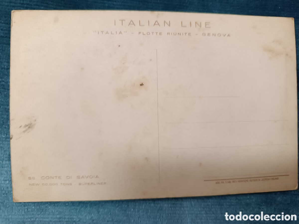 Postales: Italian Line. SS. CONTE DE SAVOIA. - Foto 2