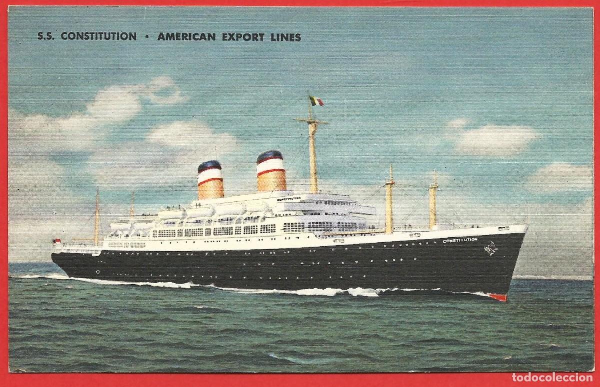 Postales: Barco : Paquebote &rdquo; Constituci&oacute;n &rdquo; de American Export Lines - Foto 1