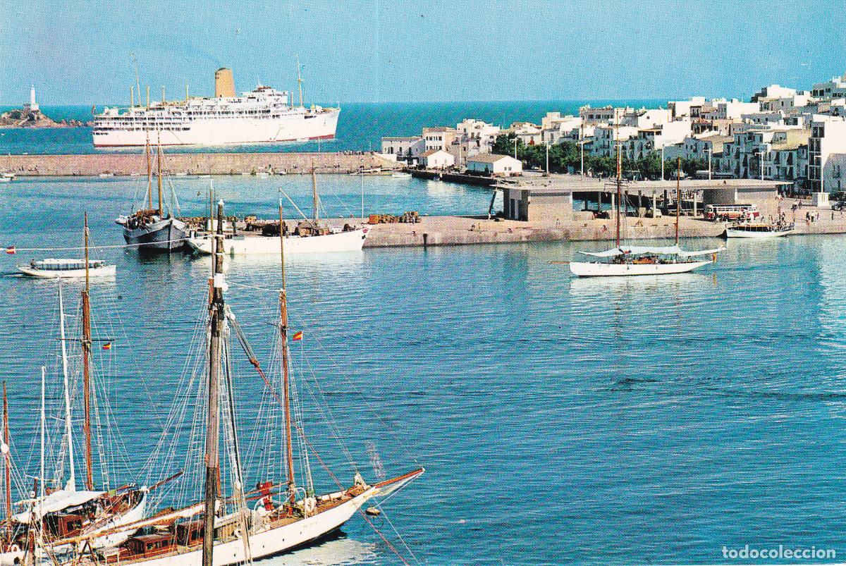 Postales: BARCO EN PUERTO IBIZA - Foto 1