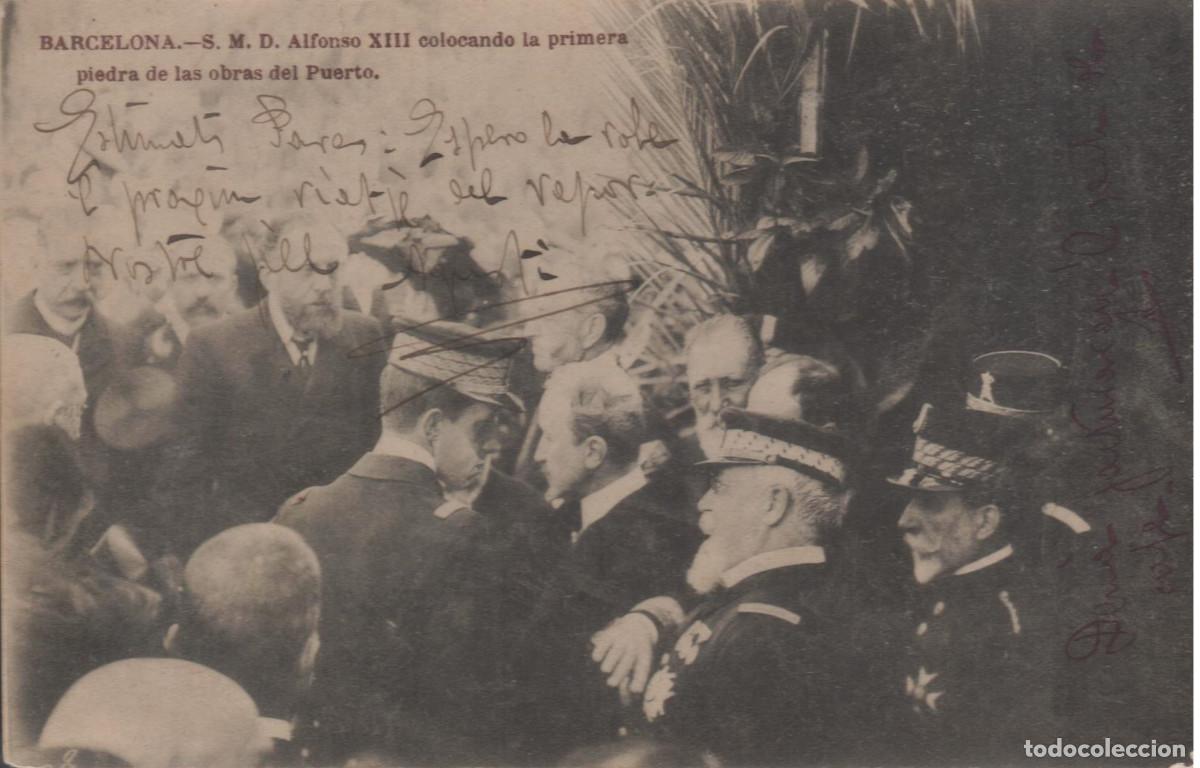 Postales: Barcelona Alfonso XIII y sr Romulo Boch cofundador dela naviera PINILLOS y regidor de Barcelona