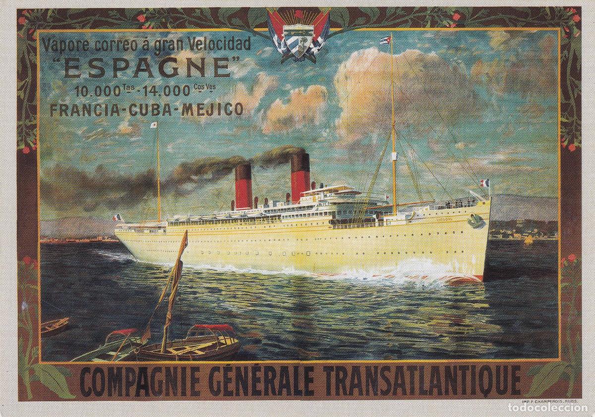 Postales: BARCO COMPAGNIE GENERALE TRANSATLANTIQUE - Foto 1