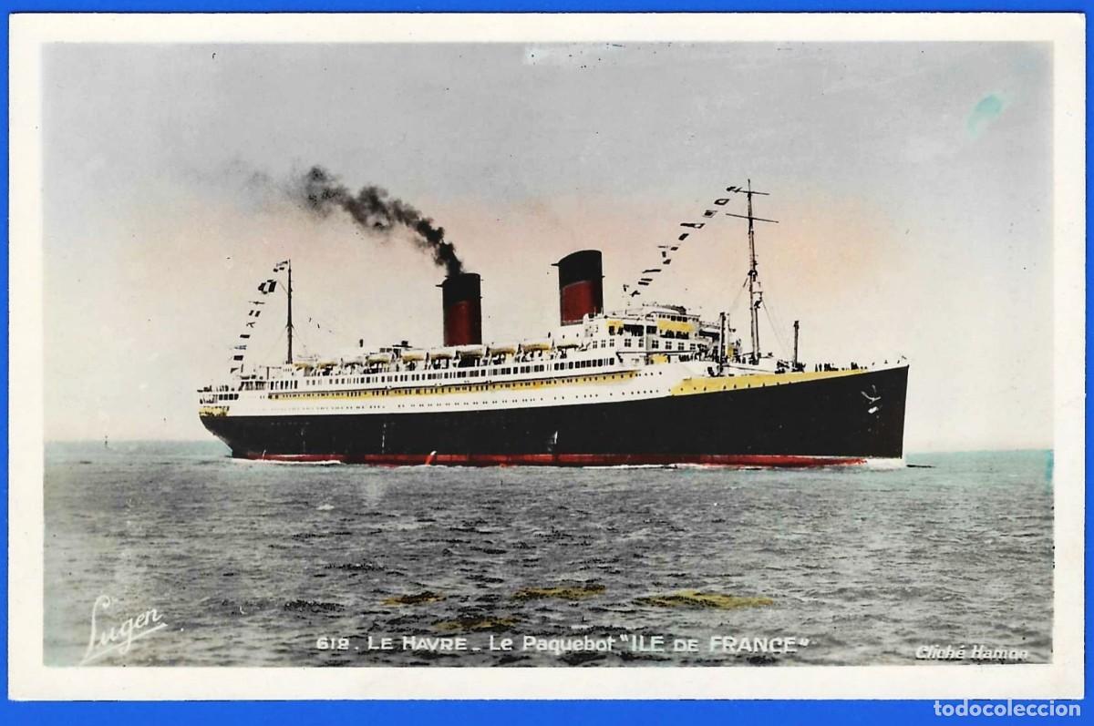 Postales: Barco transatl&aacute;ntico &rdquo; Isla de Francia &rdquo; - Foto 1