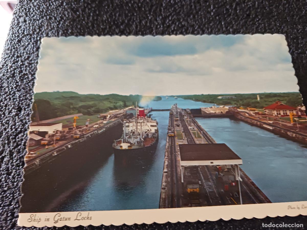 Postales: panama, barco en transito en las esclusas de gatun - Foto 1