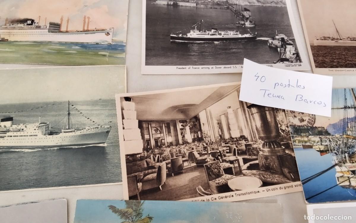 Postales: 40 POSTALES TEMA BARCOS ANTIGUAS - Foto 8