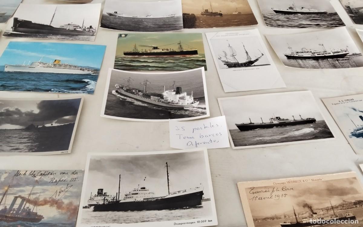 Postales: 35 POSTALES ANTIGUAS TEMA BARCOS - Foto 2