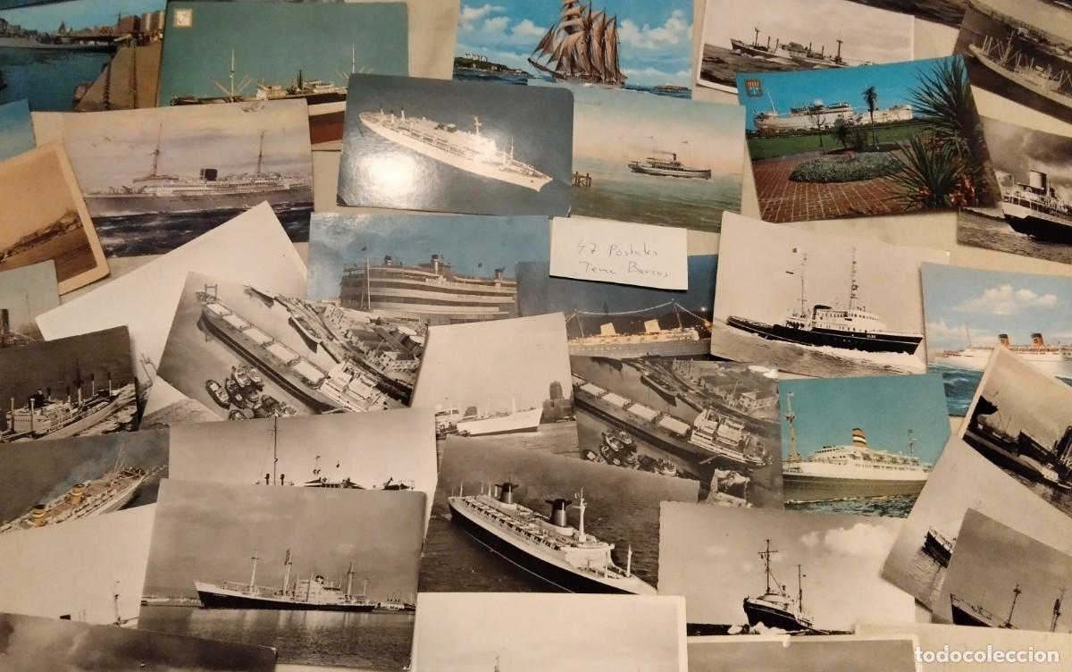 Postales: 48 POSTALES ANTIGUAS DIFERENTES TEMA BARCOS - Foto 3