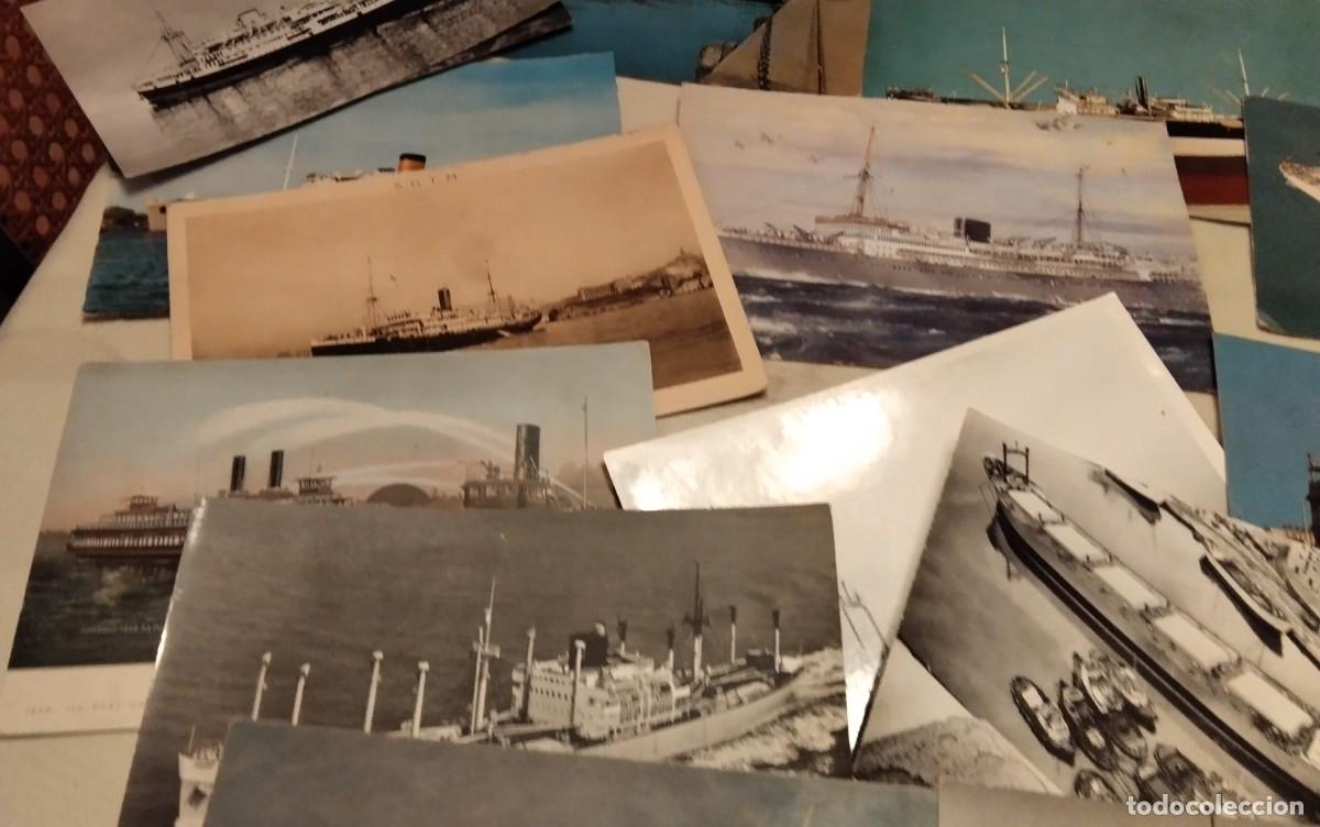 Postales: 48 POSTALES ANTIGUAS DIFERENTES TEMA BARCOS - Foto 5