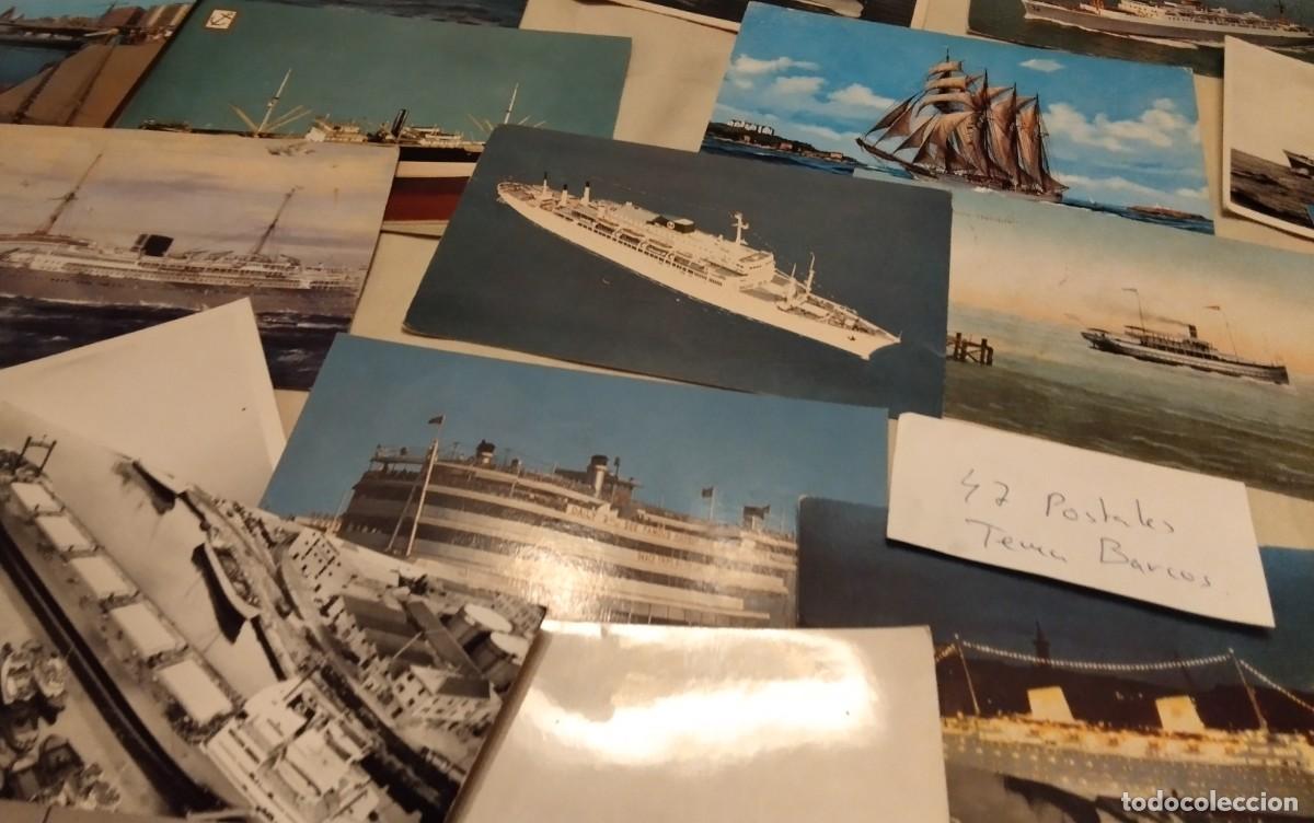 Postales: 48 POSTALES ANTIGUAS DIFERENTES TEMA BARCOS - Foto 15