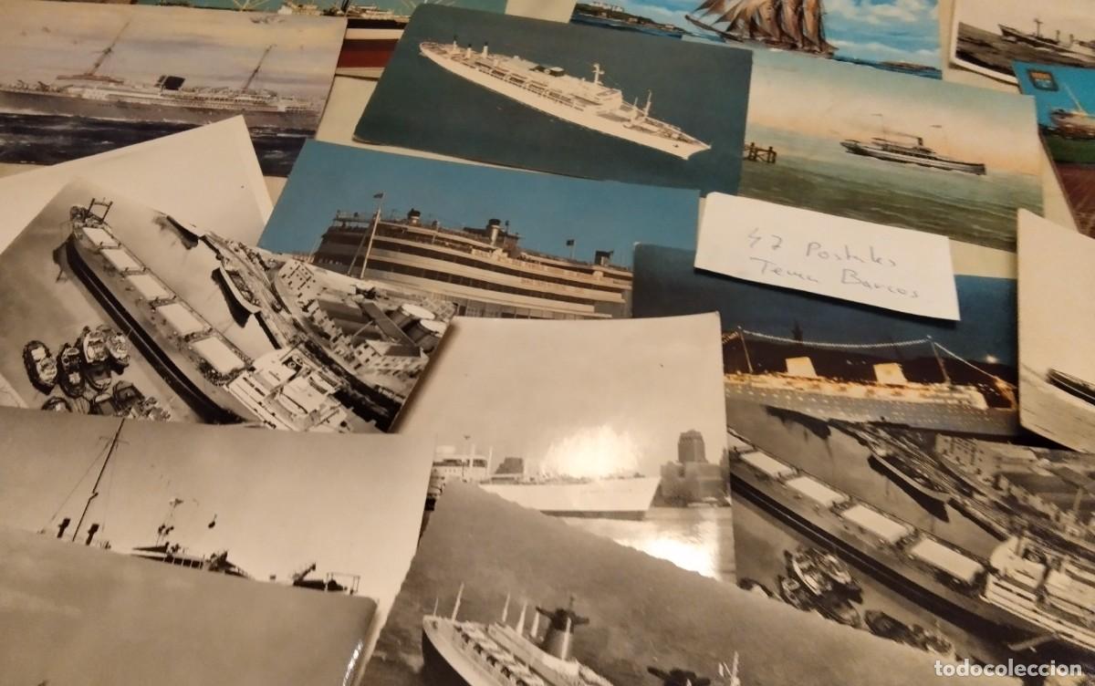 Postales: 48 POSTALES ANTIGUAS DIFERENTES TEMA BARCOS - Foto 16