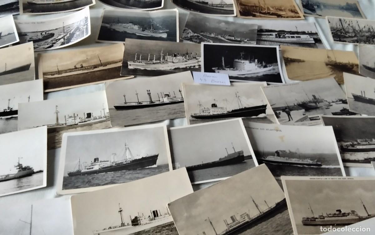 Postales: 45 POSTALES ANTIGUAS TEMA BARCOS BLANCO Y NEGRO - Foto 1