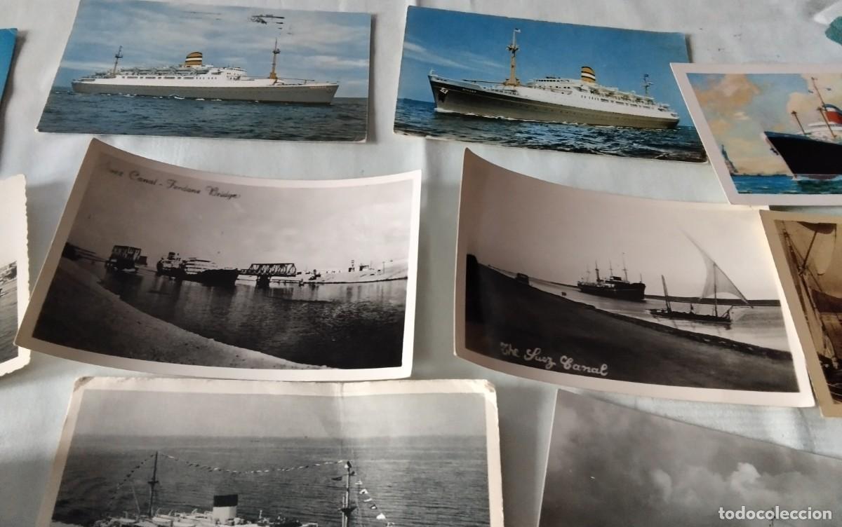 Postales: 45 POSTALES ANTIGUAS TEMA BARCOS BLANCO Y NEGRO - Foto 5