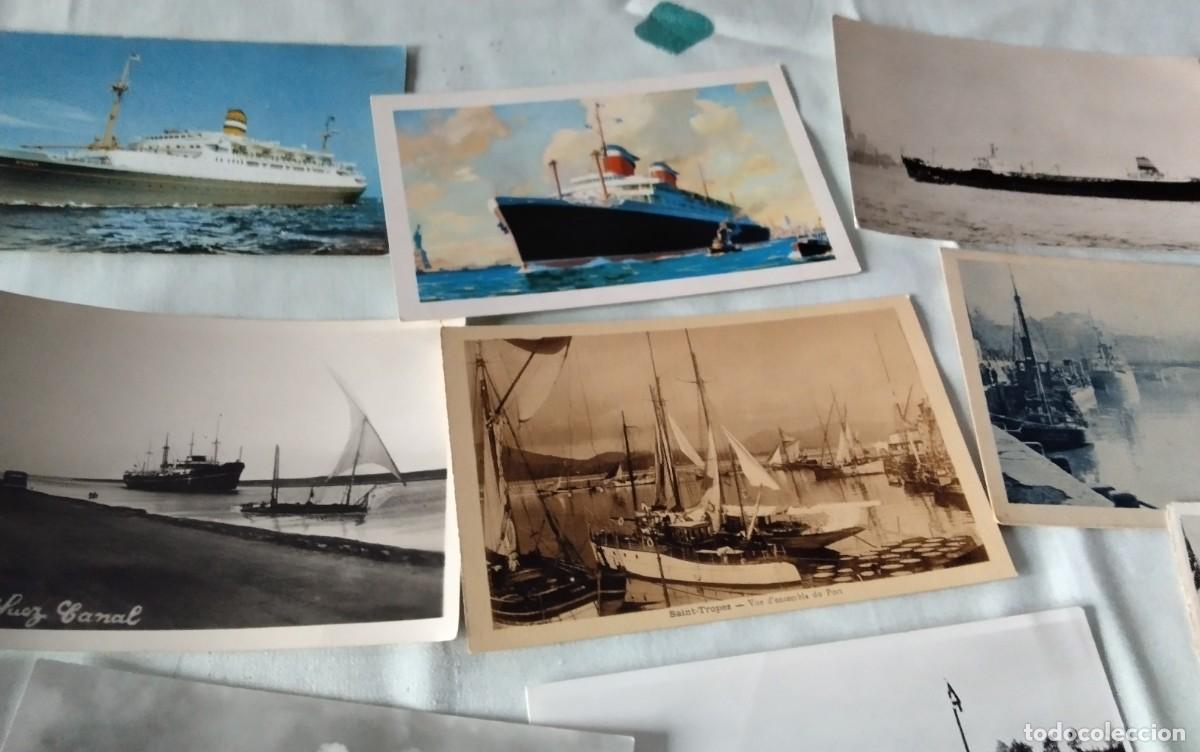 Postales: 45 POSTALES ANTIGUAS TEMA BARCOS BLANCO Y NEGRO - Foto 6