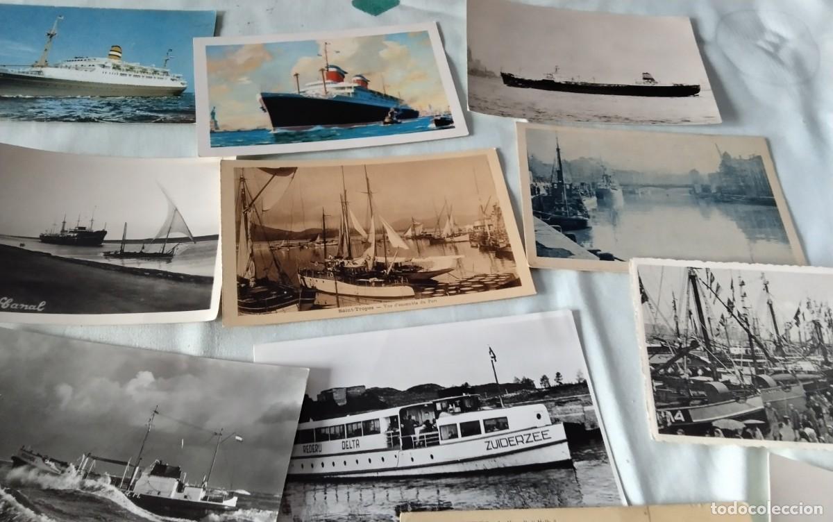 Postales: 45 POSTALES ANTIGUAS TEMA BARCOS BLANCO Y NEGRO - Foto 7