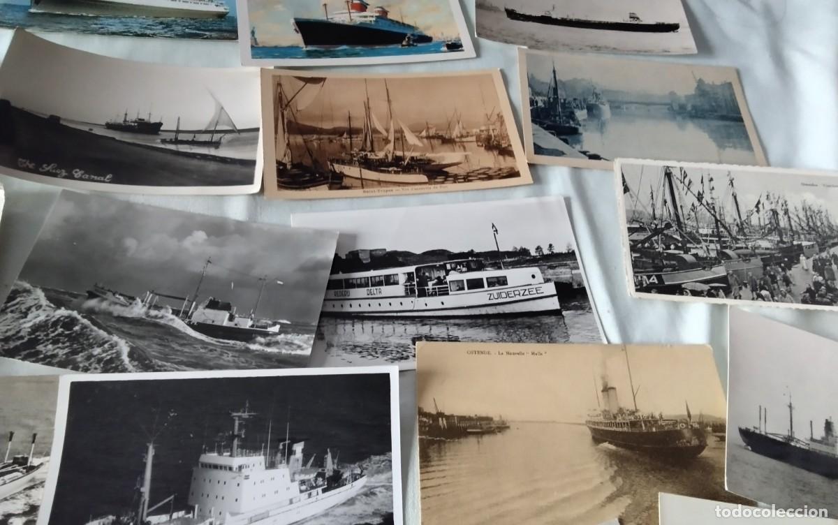 Postales: 45 POSTALES ANTIGUAS TEMA BARCOS BLANCO Y NEGRO - Foto 8