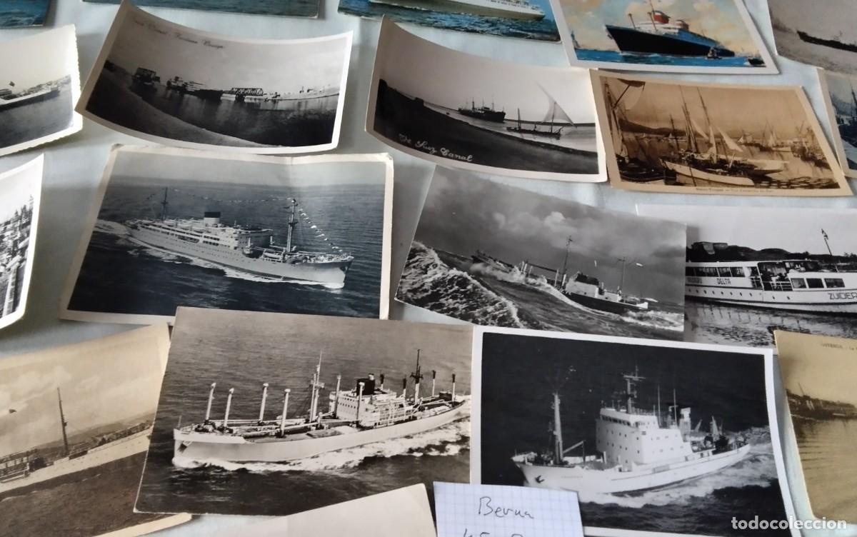 Postales: 45 POSTALES ANTIGUAS TEMA BARCOS BLANCO Y NEGRO - Foto 9