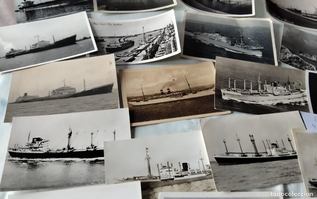 Postales: 45 POSTALES ANTIGUAS TEMA BARCOS BLANCO Y NEGRO - Foto 11