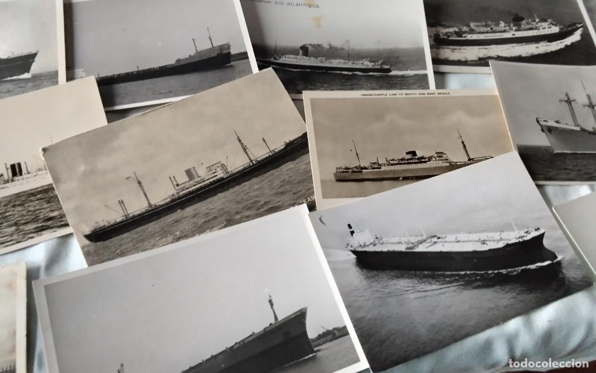 Postales: 45 POSTALES ANTIGUAS TEMA BARCOS BLANCO Y NEGRO - Foto 15