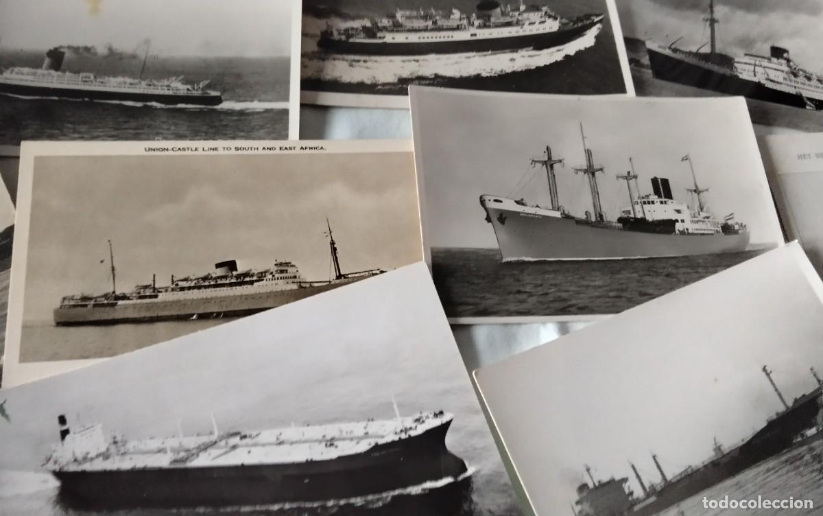 Postales: 45 POSTALES ANTIGUAS TEMA BARCOS BLANCO Y NEGRO - Foto 16