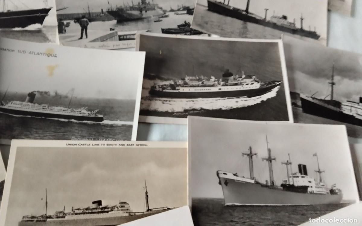 Postales: 45 POSTALES ANTIGUAS TEMA BARCOS BLANCO Y NEGRO - Foto 17