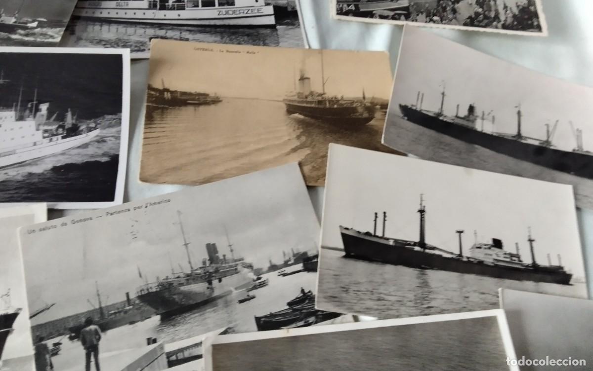 Postales: 45 POSTALES ANTIGUAS TEMA BARCOS BLANCO Y NEGRO - Foto 18