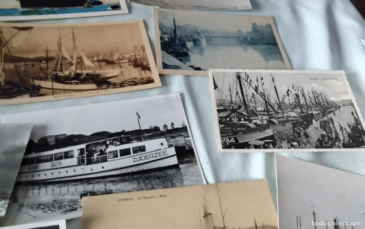 Postales: 45 POSTALES ANTIGUAS TEMA BARCOS BLANCO Y NEGRO - Foto 19